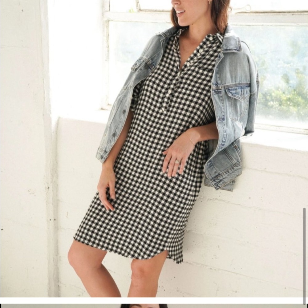 Black checkered Paige Dress from Carly Jean Los Angeles
